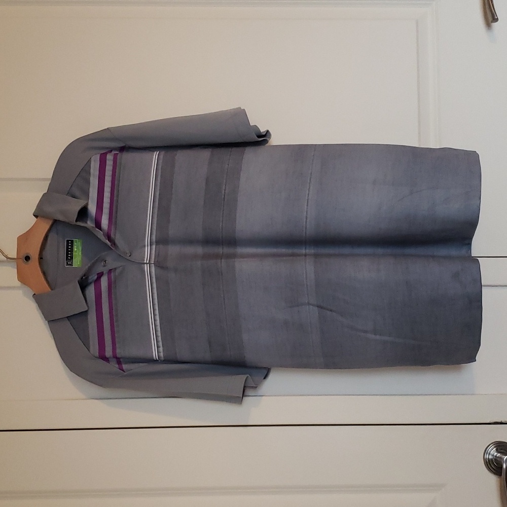 Offical PGA Tour Pro Series Grey Purple Golf Polo Shirt Size Medium Like New